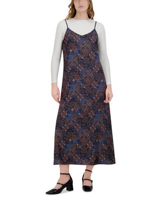 A Line Satin Slip Dress