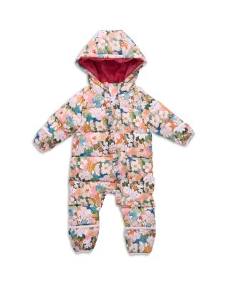 Girls' Floral Ruffle Trimmed Quilted Down Snowsuit - Baby