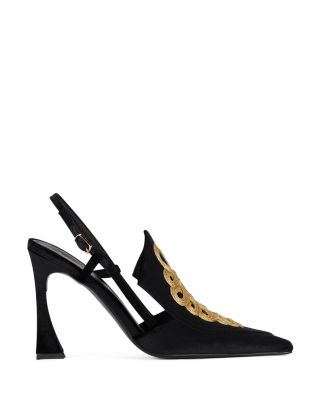 Women&#39;s Huzzah Embroidered Slingback Pumps