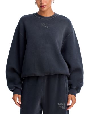 Alexander Wang Relaxed Fit Crew Sweatshirt With Puff Paint Logo In Black