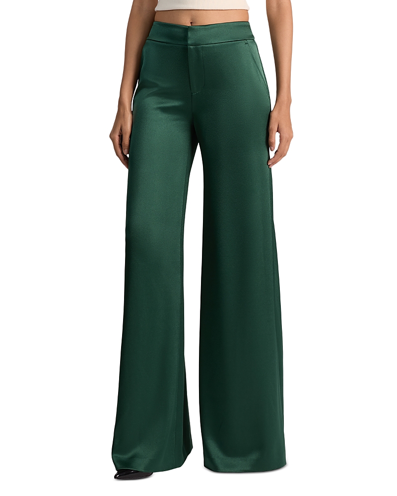 Alice And Olivia Nessi High Rise Pants In Green