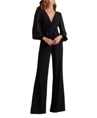 Sahana Bishop Sleeve Plunge Jumpsuit