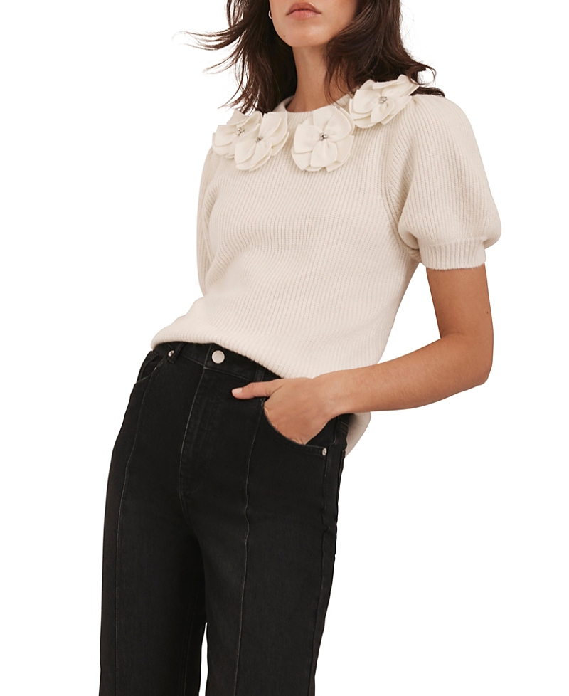 Mint Velvet Women's Flower Knit Top