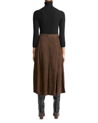 Flared Leather Skirt