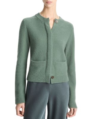 Shrunken Boiled Cashmere Crewneck Cardigan