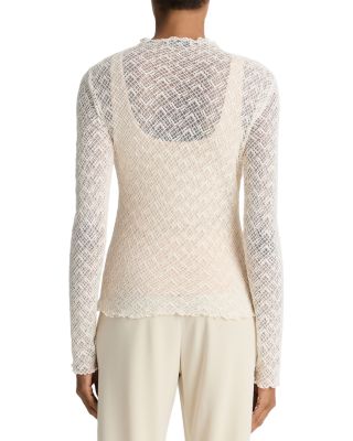 Mock Neck Lace Top
