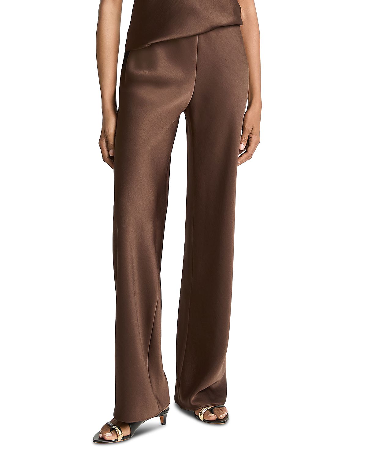 Vince Colette High Waist Fluid Satin Bias Pants