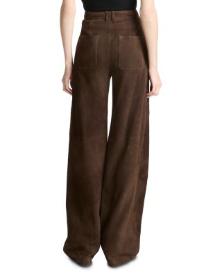 Mid Rise Suede Trousers