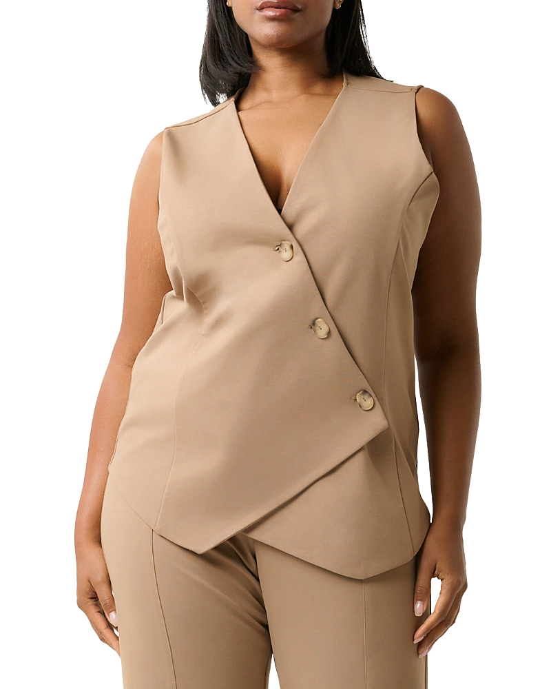 Estelle Plus Mahina Vest Top In Brown