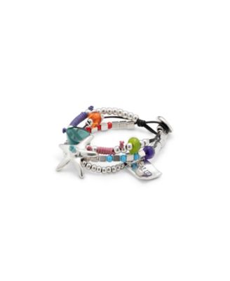  Silver-Plated Beaded Bracelet With Beads and a Star