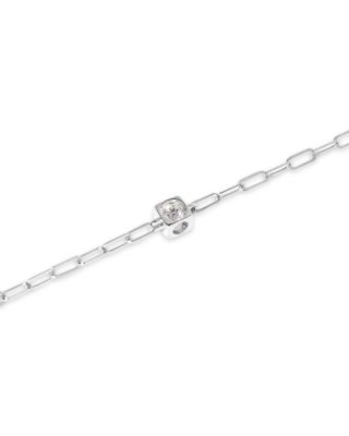 18K White Gold Le Cube Diamont Diamond Cube Chain Link Bracelet