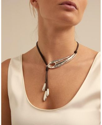  Fringed Leather Whip Necklace