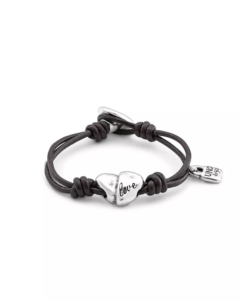 UNOde50 Adjustable Leather Heart Bracelet