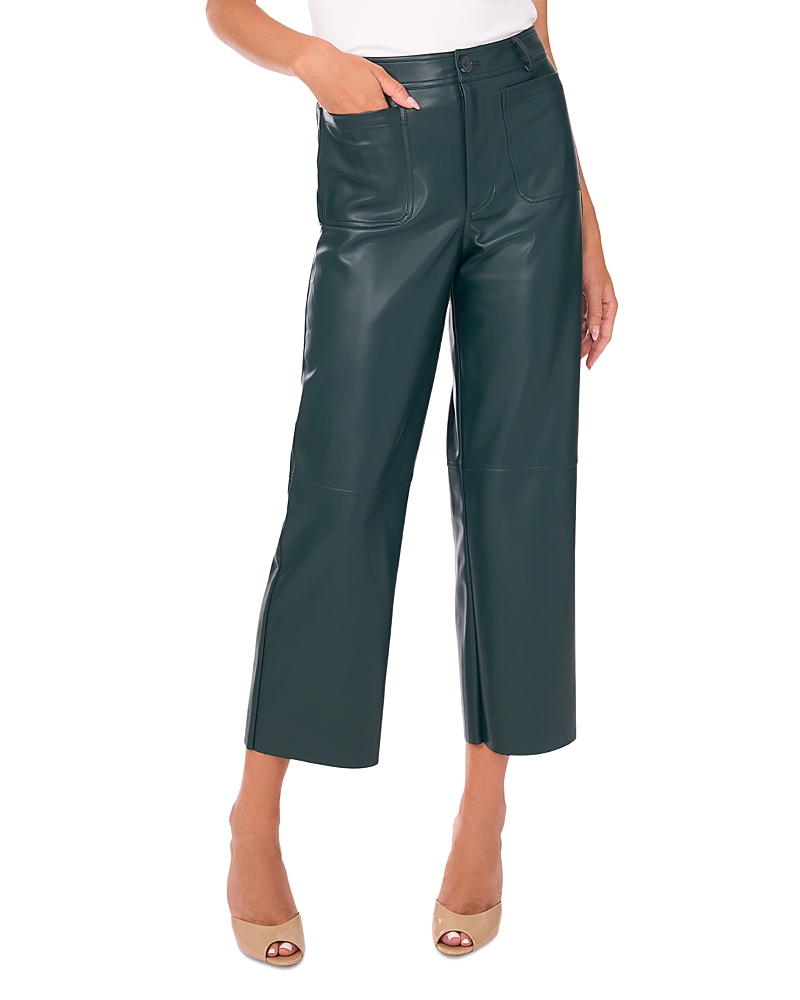Vince Camuto Faux Leather Cropped Pants In Green