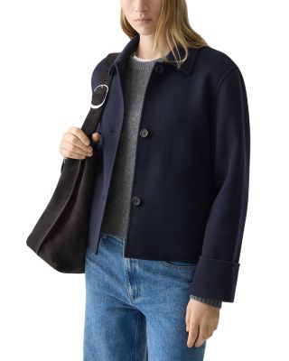 Wool &amp; Cashmere Boxy Cuffed Jacket 