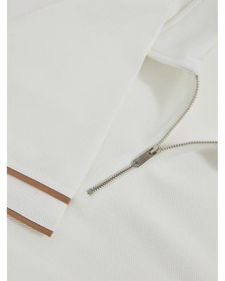 Textured Zip Polo Shirt