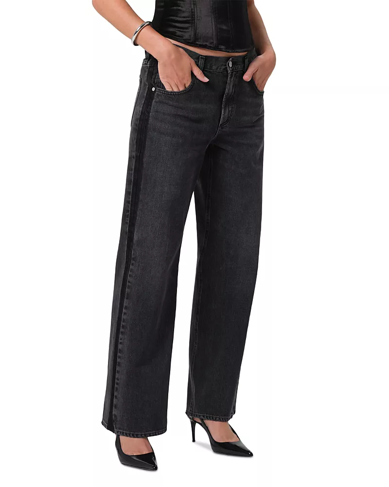 Citizens of Humanity Lindz Low Rise Easy Straight Leg Jeans in Kuro