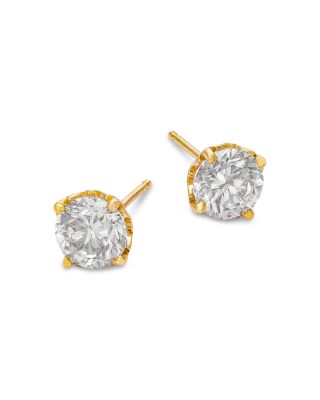 Certified Diamond Stud Earrings in 14K Gold, 2.0 tcw