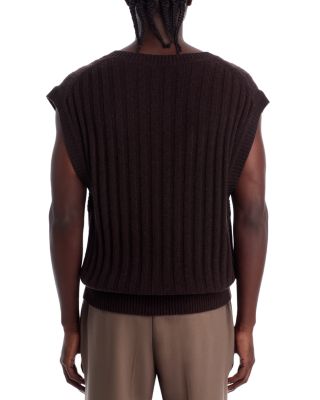 Ribbed V-Neck Sweater Vest