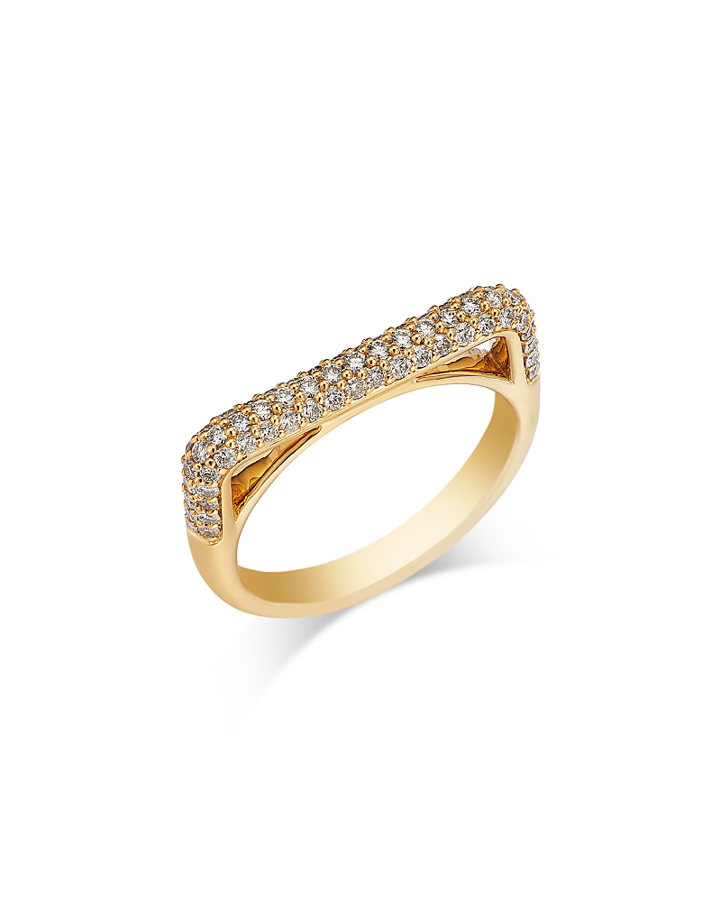 Bloomingdale's Fine Collection Diamond Pave Square Stack Band in 14K Gold, 0.6 tcw · 7