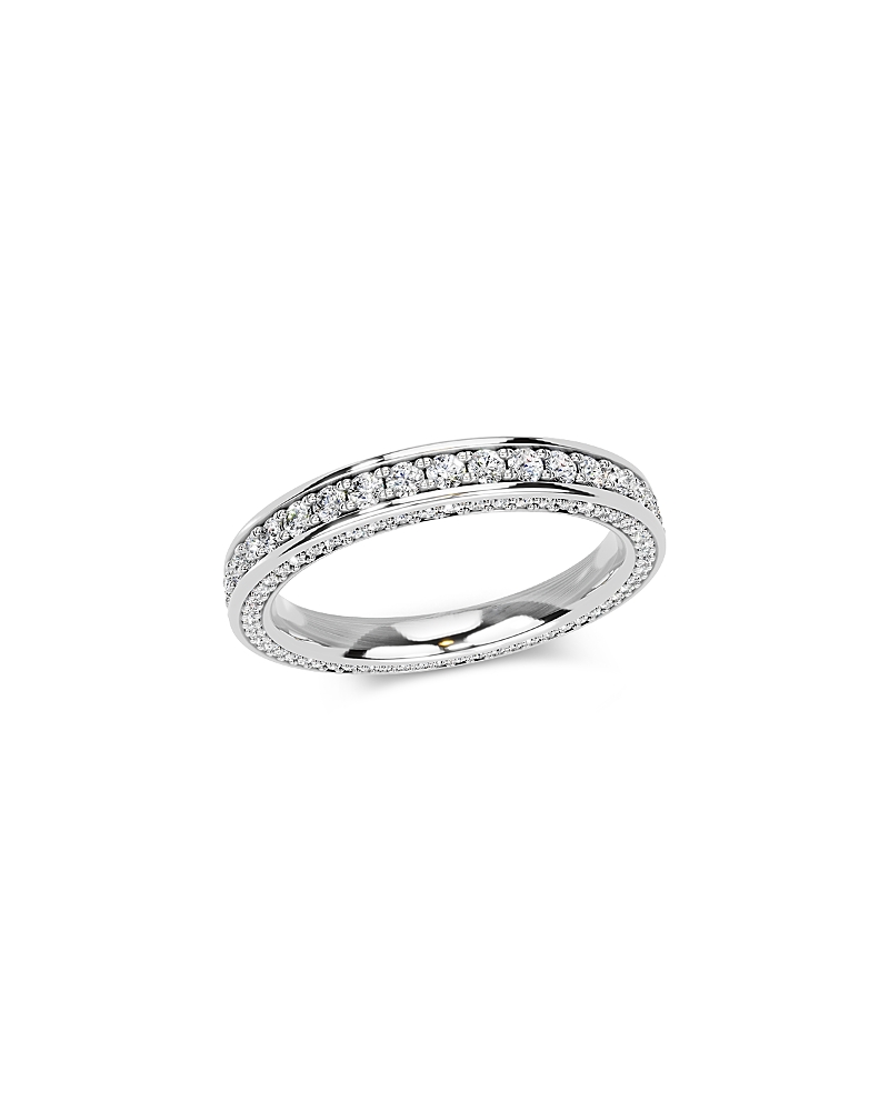Bloomingdale's Fine Collection Diamond Three Side Eternity Band in 14K White Gold, 1.0 tcw