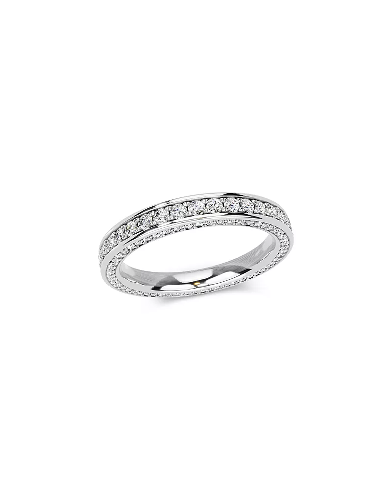 Bloomingdale's Fine Collection Diamond Three Side Eternity Band in 14K White Gold, 1.0 tcw