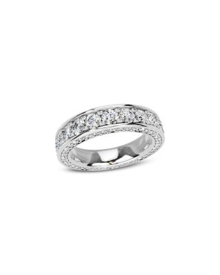 Diamond Three Side Eternity Band in 14K White Gold, 3.0 tcw