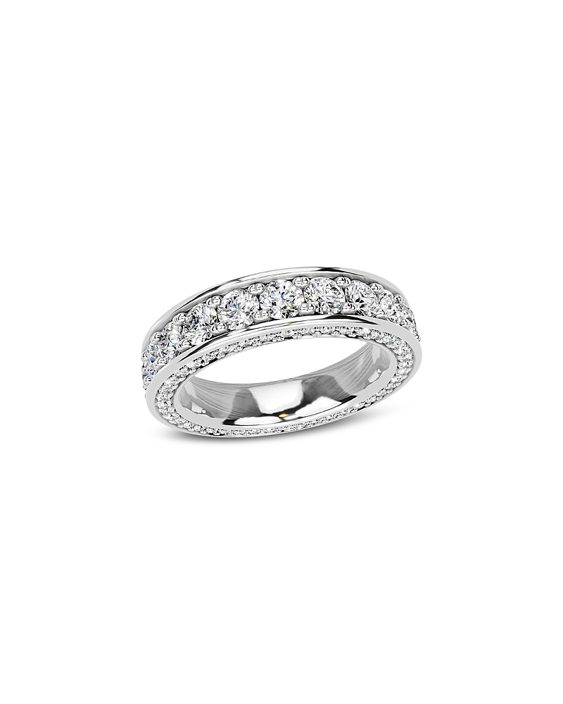 Bloomingdale's Fine Collection Diamond Three Side Eternity Band in 14K White Gold, 3.0 tcw