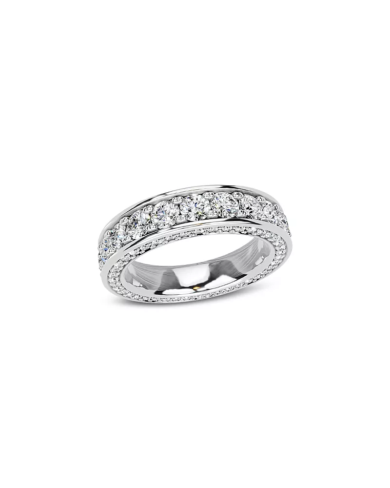 Bloomingdale's Fine Collection Diamond Three Side Eternity Band in 14K White Gold, 3.0 tcw