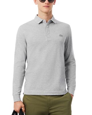 Long Sleeve Ribbed Collar Polo Shirt