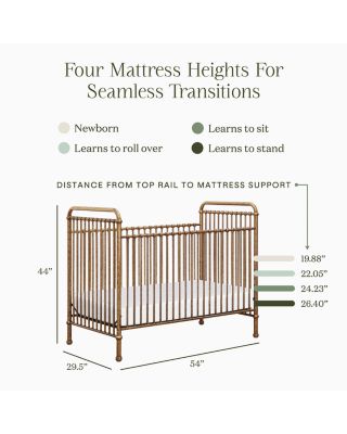 Abigail 3-in-1 Convertible Crib in Vintage Gold Tone