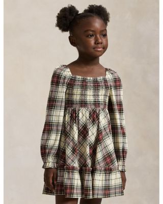 Girls' Plaid Ruffled Cotton Jersey Dress - Big Kid, Little Kid