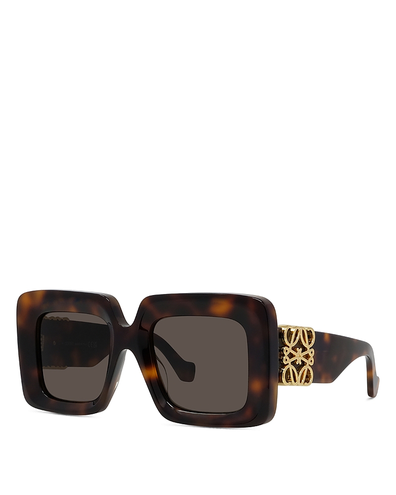 Loewe Anagram Rectangular Sunglasses, 51mm In Black