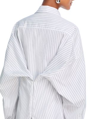 Stripe Cinched Placket Shirt