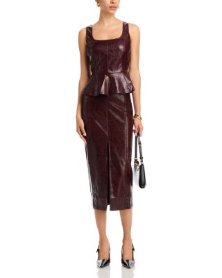 Valor of Venus Faux Leather Midi Skirt