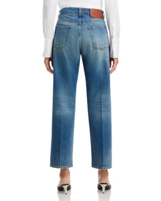 Bernie Mid Rise Barrel Jeans in Washed Blue