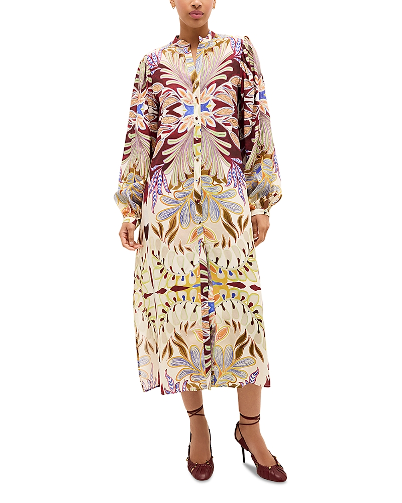 Marie Oliver Gregory Tranquility-print Viscose Midi Dress In Multi