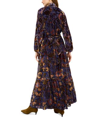 Kris Velvet Embroidered Maxi Dress