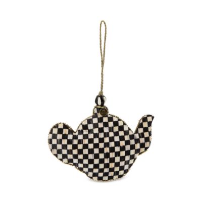 Courtly Check Teapot Beaded Ornament