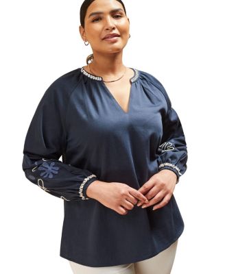 Long Sleeve Embroidered Blouse