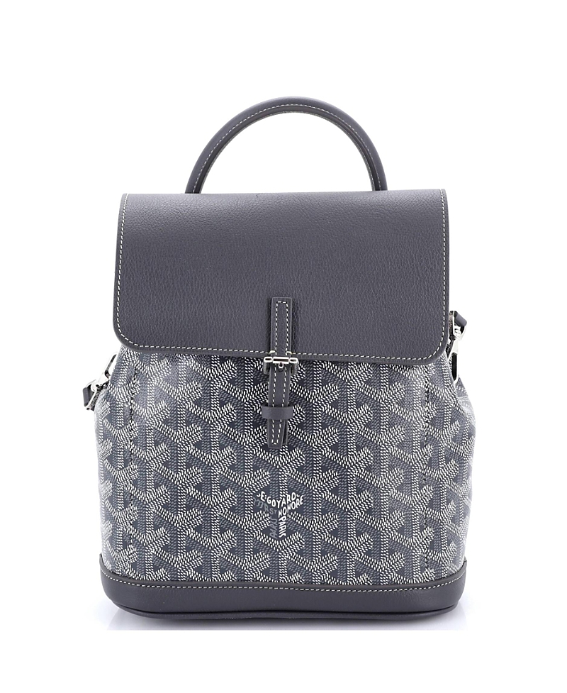 Pre-owned Pre-owned Goyard Goyard Mini Alpin Backpack Coated Canvas In Gray