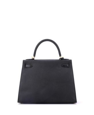 Kelly 28 Handbag Black Epsom with Gold Hardware