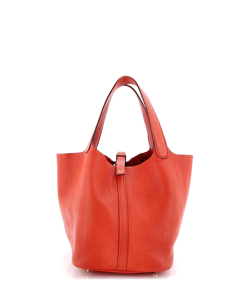 Pre-owned Pre-owned Hermes Hermes Mm Picotin Lock Bag Clemence In Orange