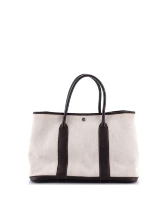  36 Garden Party Tote Toile and Leather