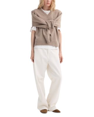 Wool Cashmere Sleeve Wrap Sweater