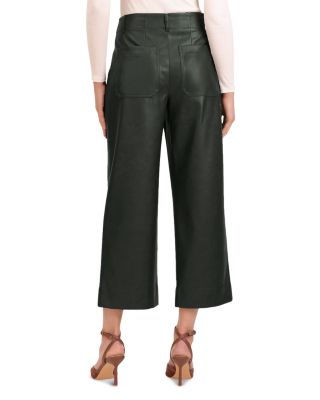 Faux Leather Cropped Wide Leg Pants
