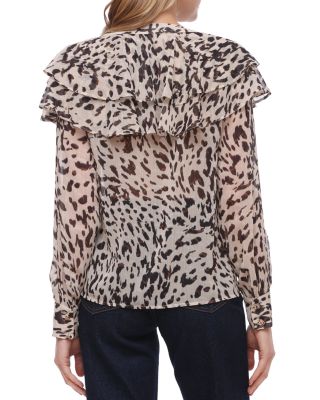 Printed Flutter Yoke Blouse