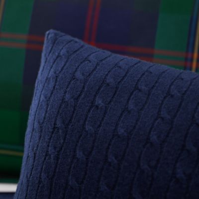 Cable-Knit Cashmere Throw Pillow, 18&amp;quot; x 18&amp;quot;