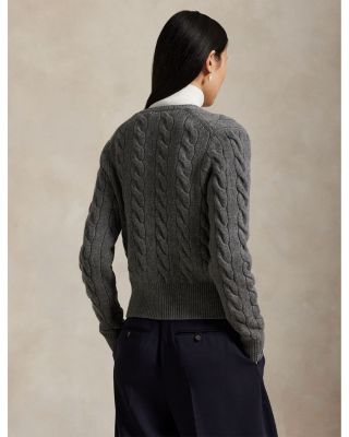 Cable Knit Wool Cashmere Cardigan