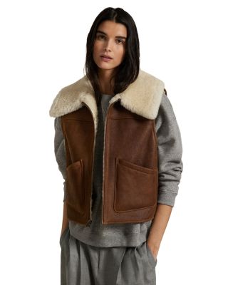 Shearling Full Zip Vest